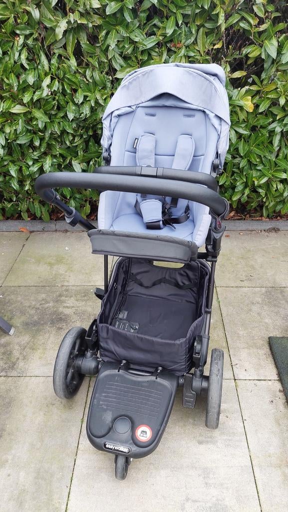 Harvey 3 kinderwagen blauwgrijs met accessoires, Gebruikt, Verstelbare duwstang, Ophalen, Kinderwagen