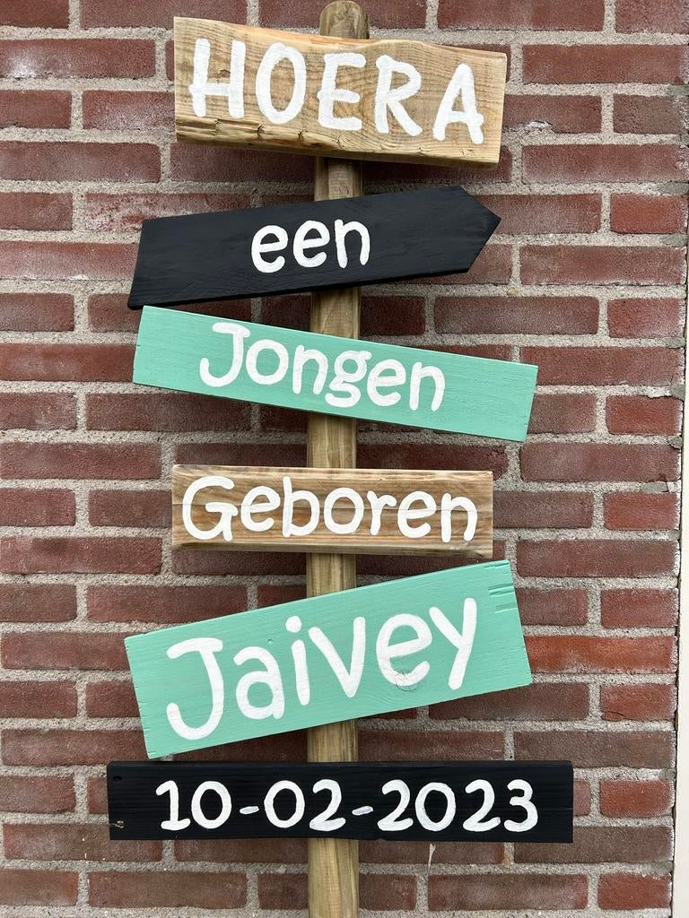 Geboorte wegwijzer, Ophalen of Verzenden, Zo goed als nieuw, Geboortebord
