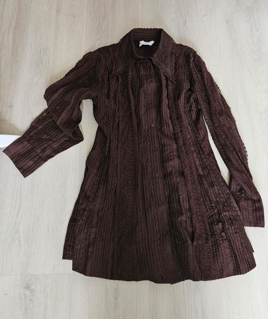 Nieuwe bruine H&M Studio Collectie Jurk maat M, Maat 38/40 (M), H&M, Bruin, Nieuw