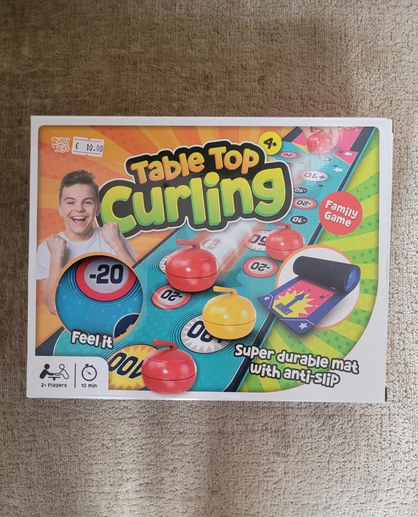 Table Top Curling - Leuk familiespel!, Ruby Toys, Ophalen of Verzenden, Zo goed als nieuw, Vijf spelers of meer