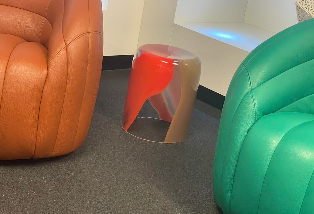 Leolux Klaar bijzettafel unieke kleur, Ophalen, Nieuw, Glas, Minder dan 55 cm
