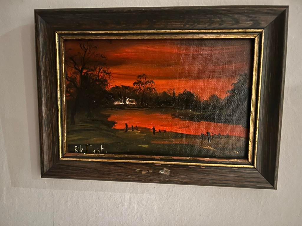 Rik Canty - Avondrood Schilderij, Ophalen of Verzenden