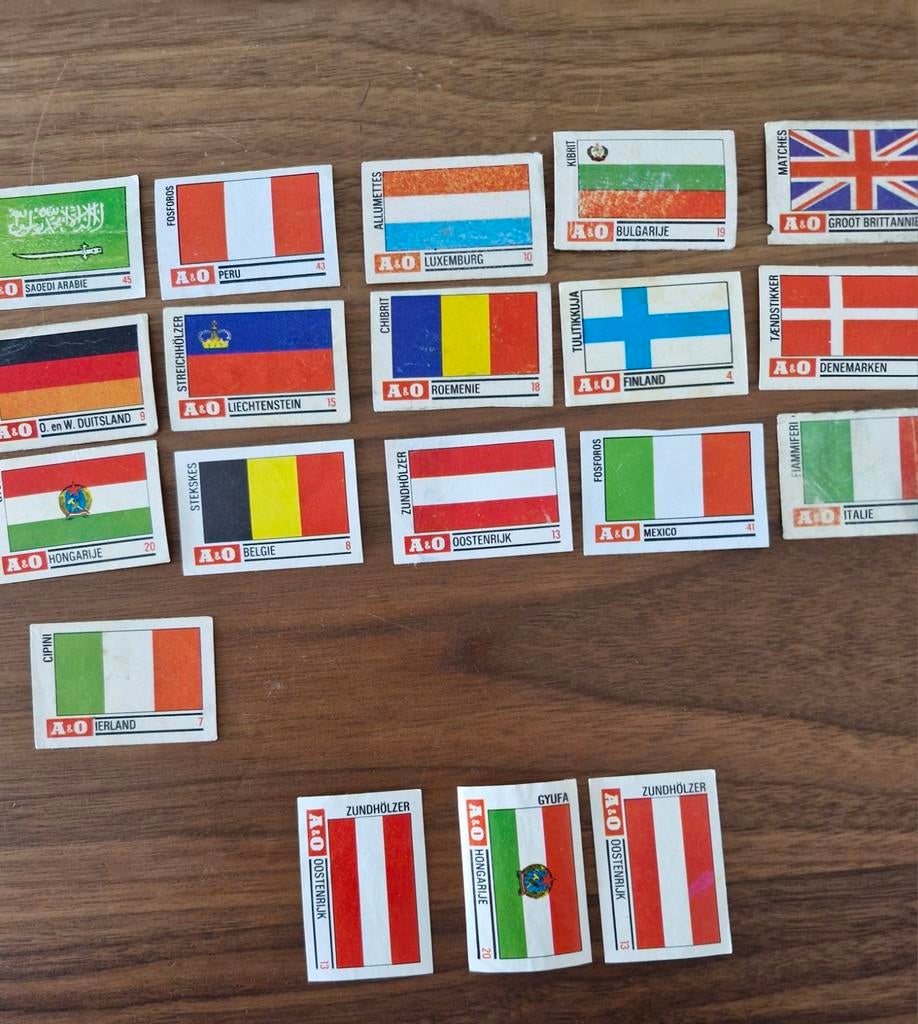 Collectie A.O. lucifermerken met vlaggen, Ophalen of Verzenden, Gebruikt, Overige typen