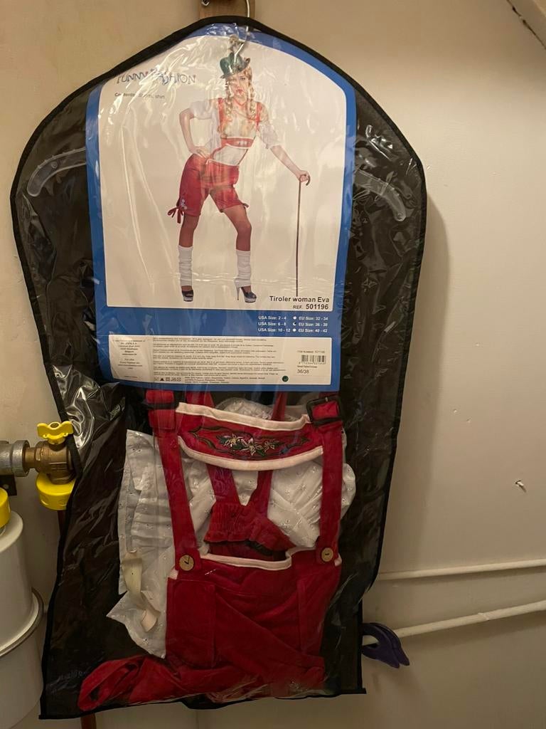 Lederhose Tiroler dameskostuum maat 36/38 zonder beenwarmers, Ophalen, Zo goed als nieuw, Maat 36 (S), Carnaval
