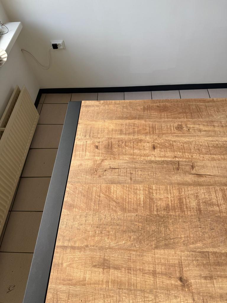Grote houten eettafel - 220x100 cm, Gebruikt, 100 tot 150 cm, Eikenhout, 200 cm of meer