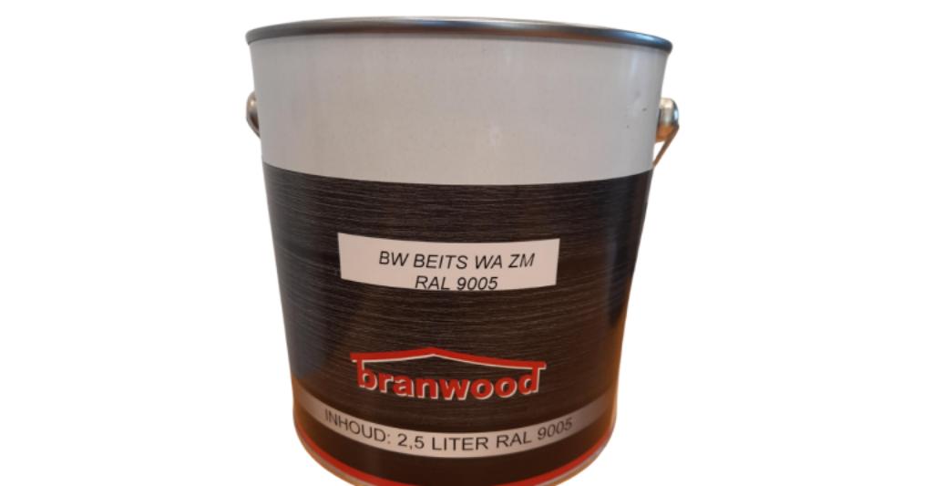 Branwood 2,5 liter RAL 9005:, Doe-het-zelf en Verbouw, Verf, Beits en Lak, Nieuw, Beits, Minder dan 5 liter, Zwart, Ophalen