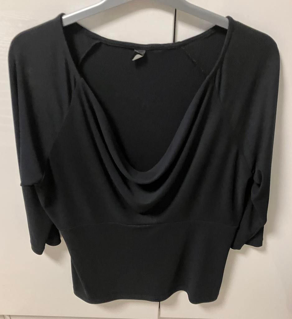 Yoek top / blouse  zwart maat M zgan., Ophalen of Verzenden, Zo goed als nieuw, Maat 42/44 (L), Zwart