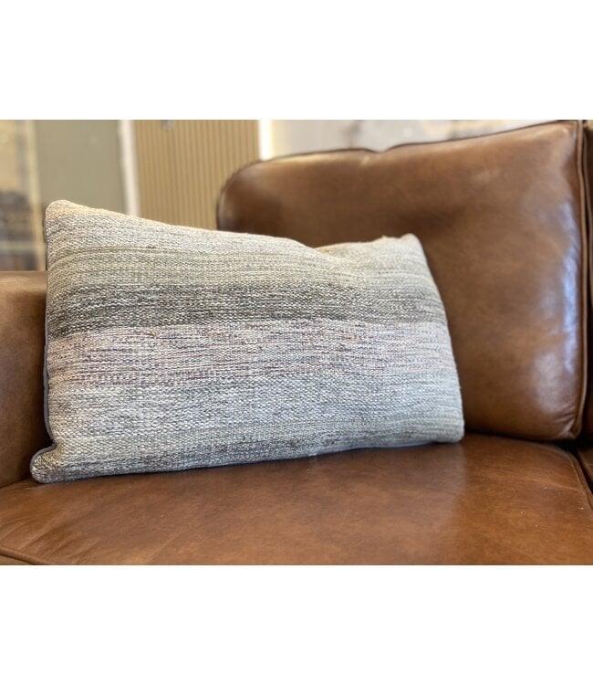 Modern Kelim Kussenhoes met Vulling 60x40 cm, Ophalen of Verzenden, Nieuw, Grijs, Rechthoekig