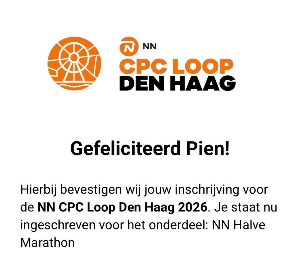 Startbewijs CPC halve marathon, Tickets en Kaartjes, Sport | Overige, Eén persoon, Maart