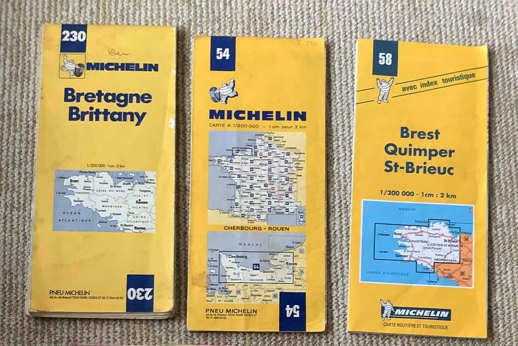 Michelin Bretagne, Cherbourgg/ Rouen, Brest/Quimper/Brieux, Gelezen, Frankrijk, Ophalen of Verzenden, Landkaart