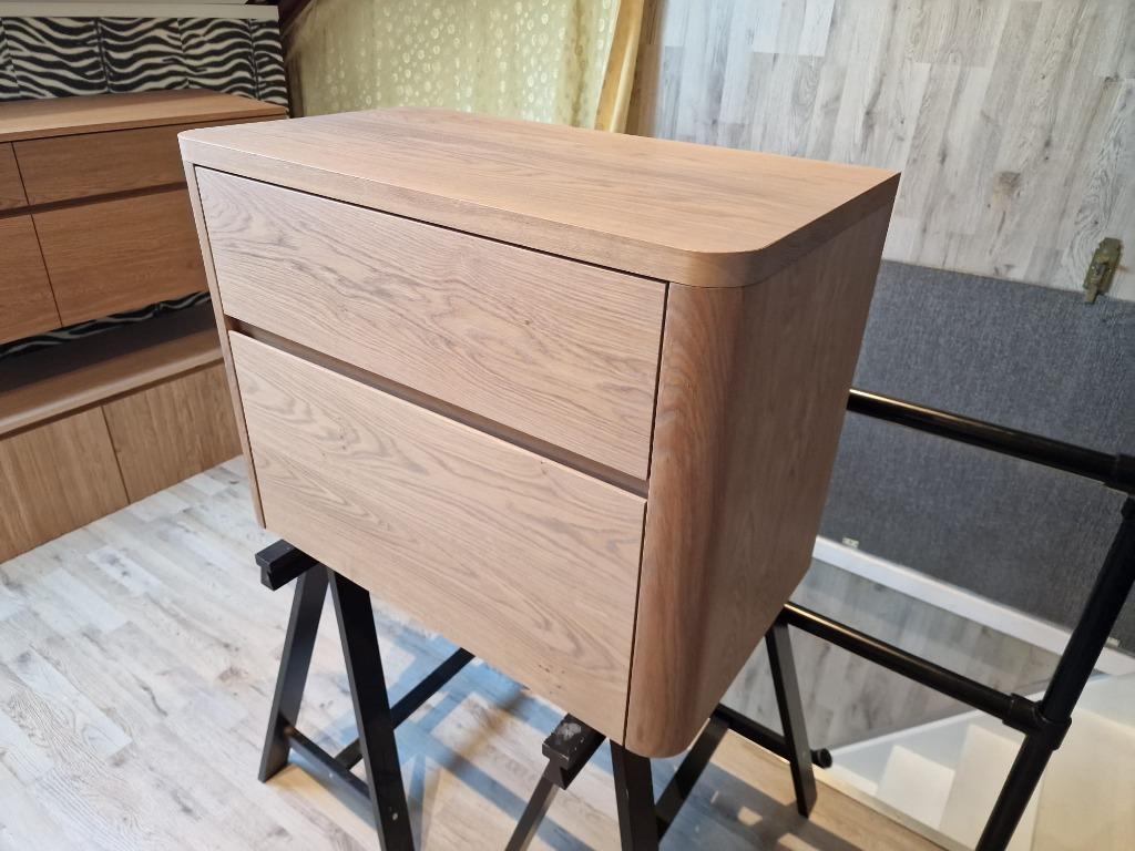 Massief eiken houten badmeubel met ronde hoeken 80cm!