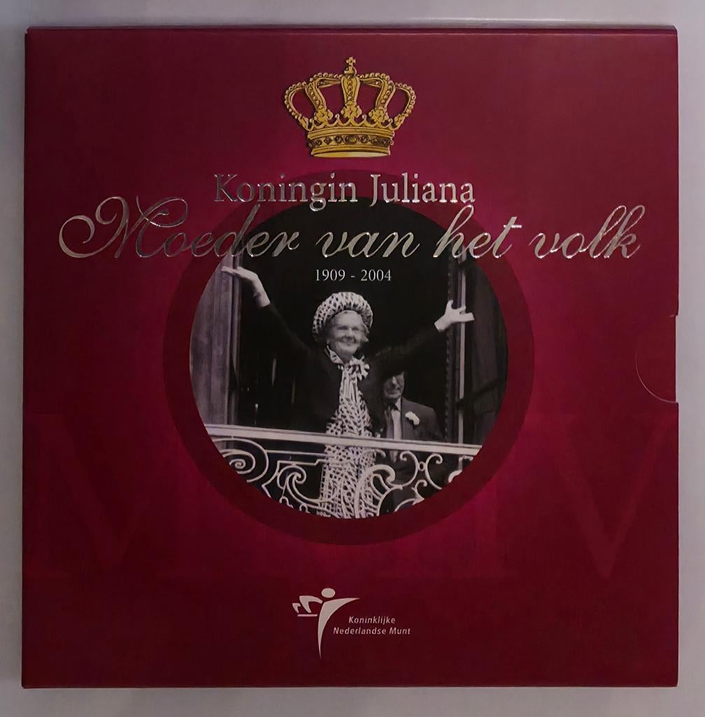 KNM Themaset 2004 Juliana Moeder van het Volk – 22,9g Zilver, Postzegels en Munten, Ophalen, Setje, Koningin Beatrix, Zilver
