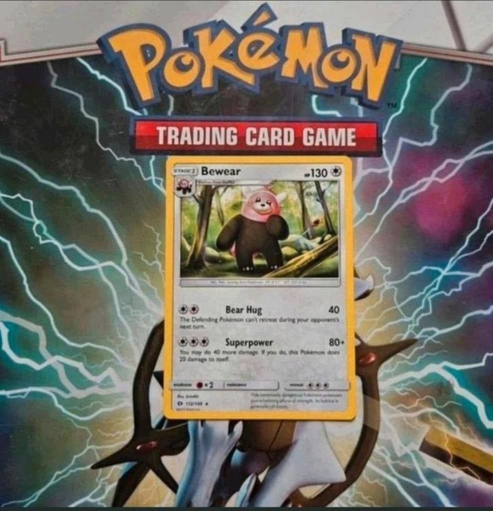 Bewear 112/149 rare Sun&Moon base set pokemon kaart nm, Ophalen of Verzenden, Zo goed als nieuw, Losse kaart