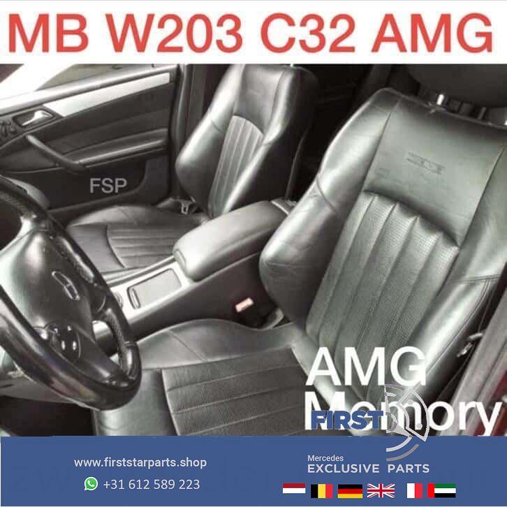 W203 Mercedes C Klasse C32 AMG Stoelen Leer + Memory panelen, Gebruikt, -, Ophalen of Verzenden, -