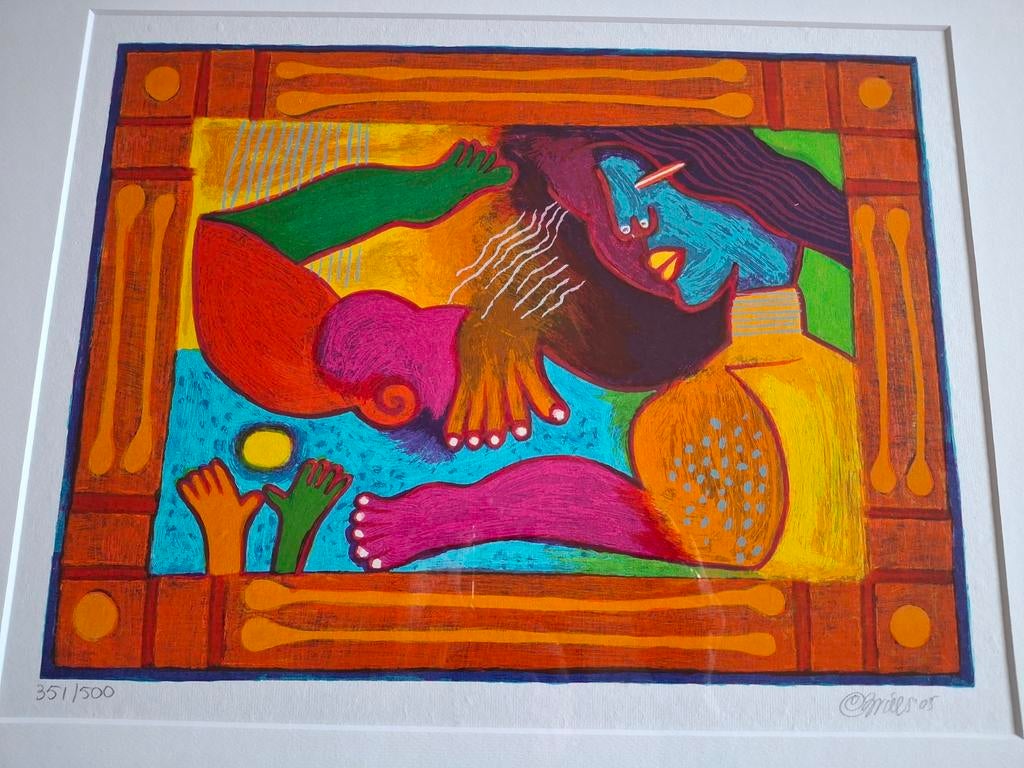 Ingelijste zeefdruk Clemens Briels, Antiek en Kunst, Kunst | Litho's en Zeefdrukken, Ophalen
