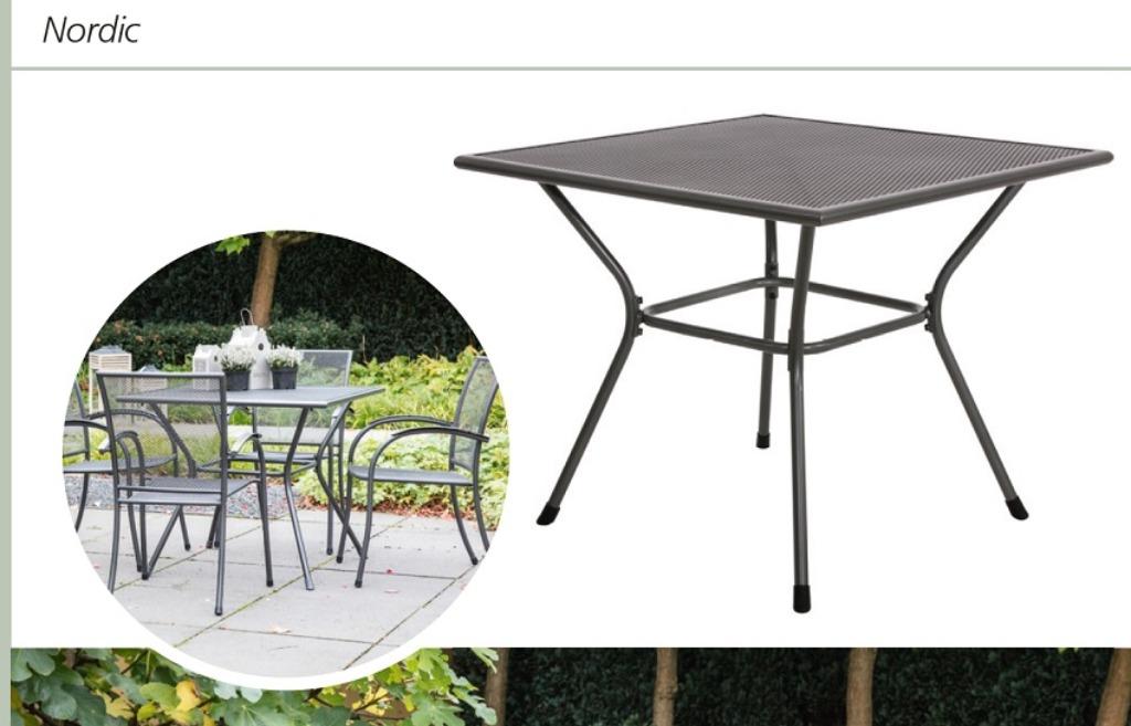 Tuintafel vierkant 90 x 90 cm grijs gepoedercoat staal, Info@edvonline.nl, Vierkant, Nieuw, Ophalen of Verzenden