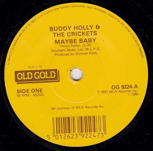 BUDDY HOLLY - Maybe Baby 7" 45, 7 inch, Single, Ophalen of Verzenden, Pop