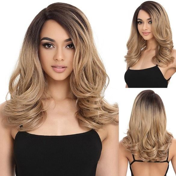 Ombre lace pruik met lang zandblond haar zonder pony Leva, Ophalen of Verzenden, Nieuw, Pruik of Haarverlenging