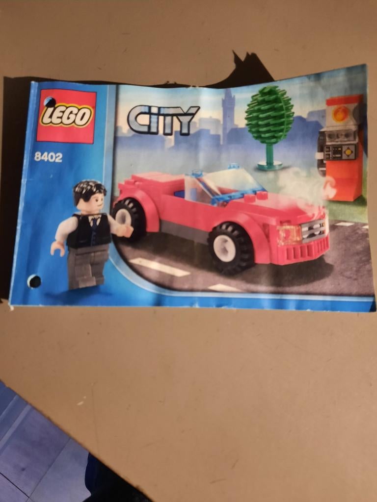 Lego City 8402 Sportwagen met Figuur, Ophalen of Verzenden, Zo goed als nieuw, Complete set, Lego