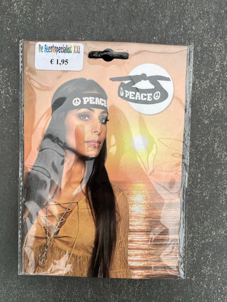 Peace Hoofdband Hippie Carnaval, Ophalen of Verzenden, Zo goed als nieuw, Feestartikel, Carnaval