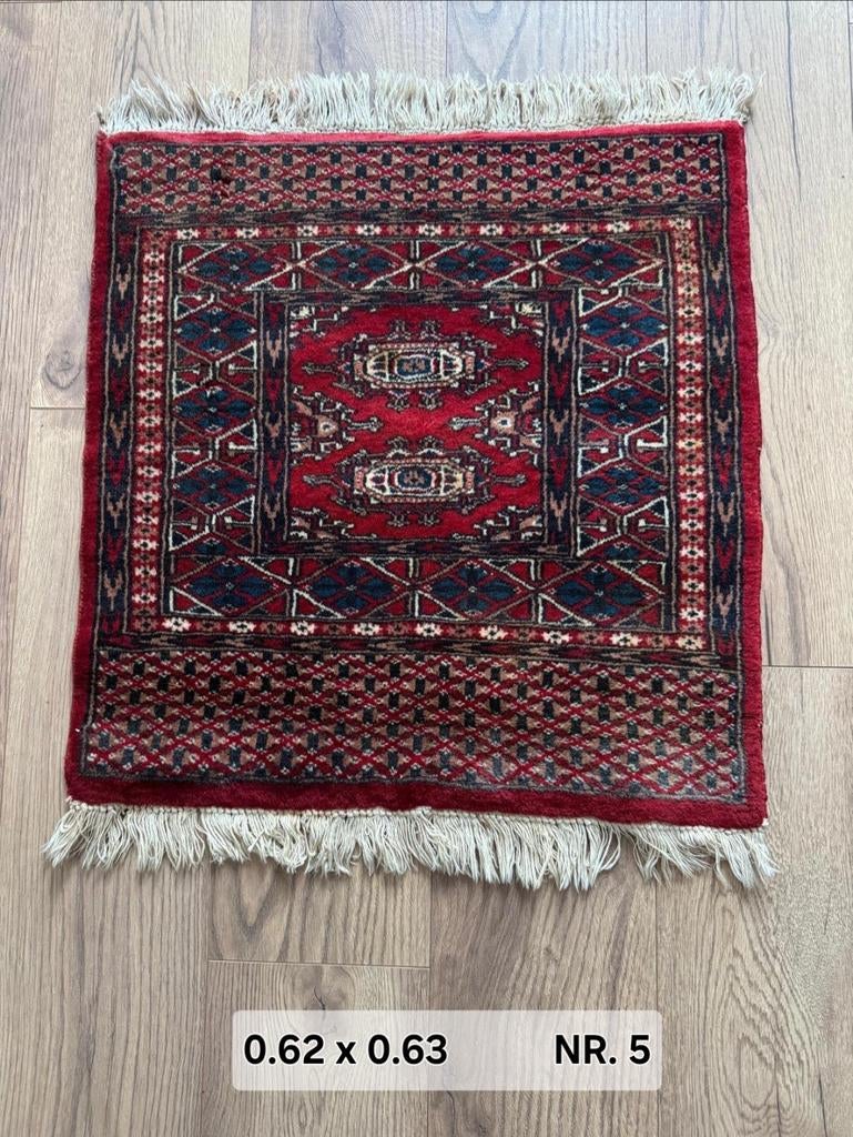 Klein Oosters/Perzisch kleedje / Tapijt - 62x63 cm, Ophalen, Gebruikt, 50 tot 100 cm, Vierkant