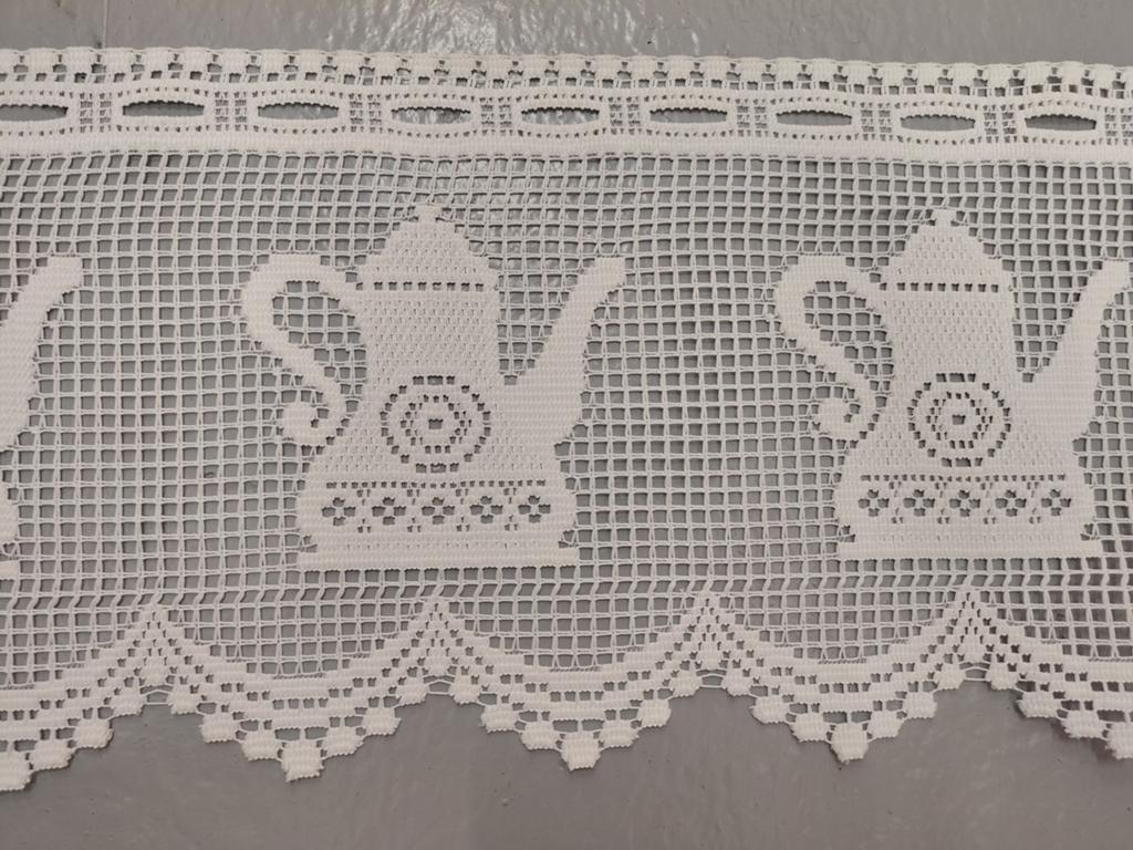 Nieuwe vitrage met koffiepotten patroon, 30x600 cm, Ophalen of Verzenden, Nieuw