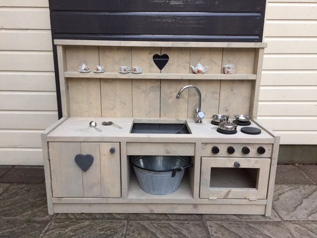 kinderkeuken speelkeuken steigerhout NIEUW, Kinderen en Baby's, Ophalen of Verzenden, Nieuw, Hout, Speelkeuken