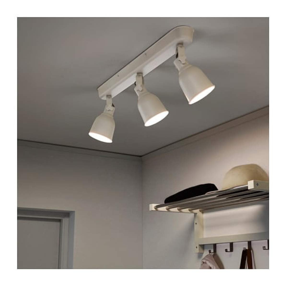 IKEA Hektar plafondrail lamp wit (gebruikt), Ophalen, Gebruikt, Plafondspot, Wit