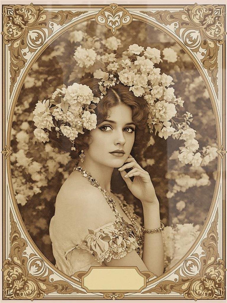 Elegante Victoriaanse Dame Fashion Poster Art Nouveau ., Verzenden
