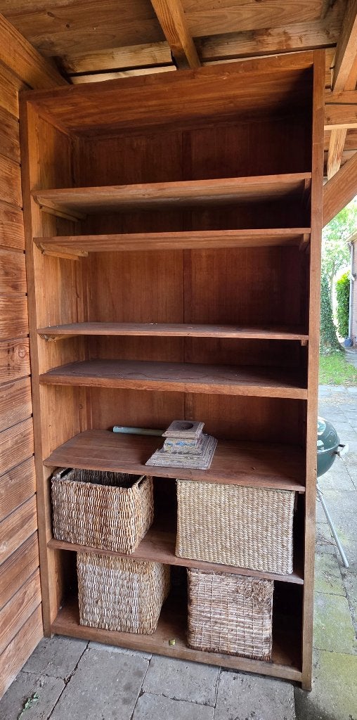 Teakhouten kast met legplanken, Huis en Inrichting, Kasten | Kledingkasten, Ophalen, Met plank(en), Gebruikt, 100 tot 150 cm