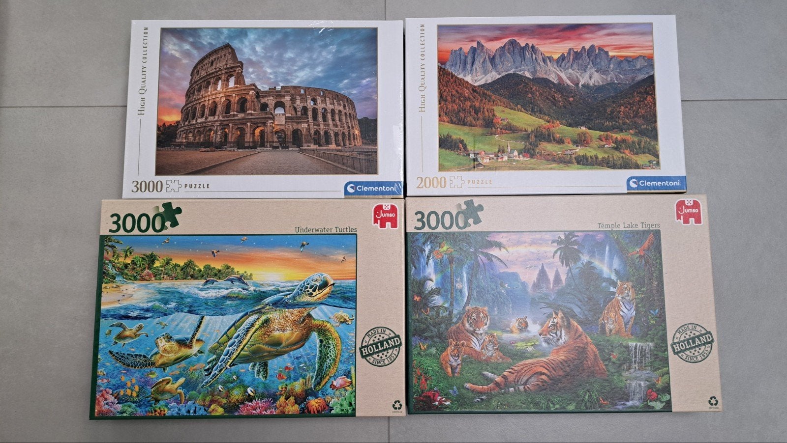 4 nieuwe legpuzzels: Jumbo en Clementoni (2000-3000 stukjes), Ophalen of Verzenden, Meer dan 1500 stukjes, Nieuw, Legpuzzel