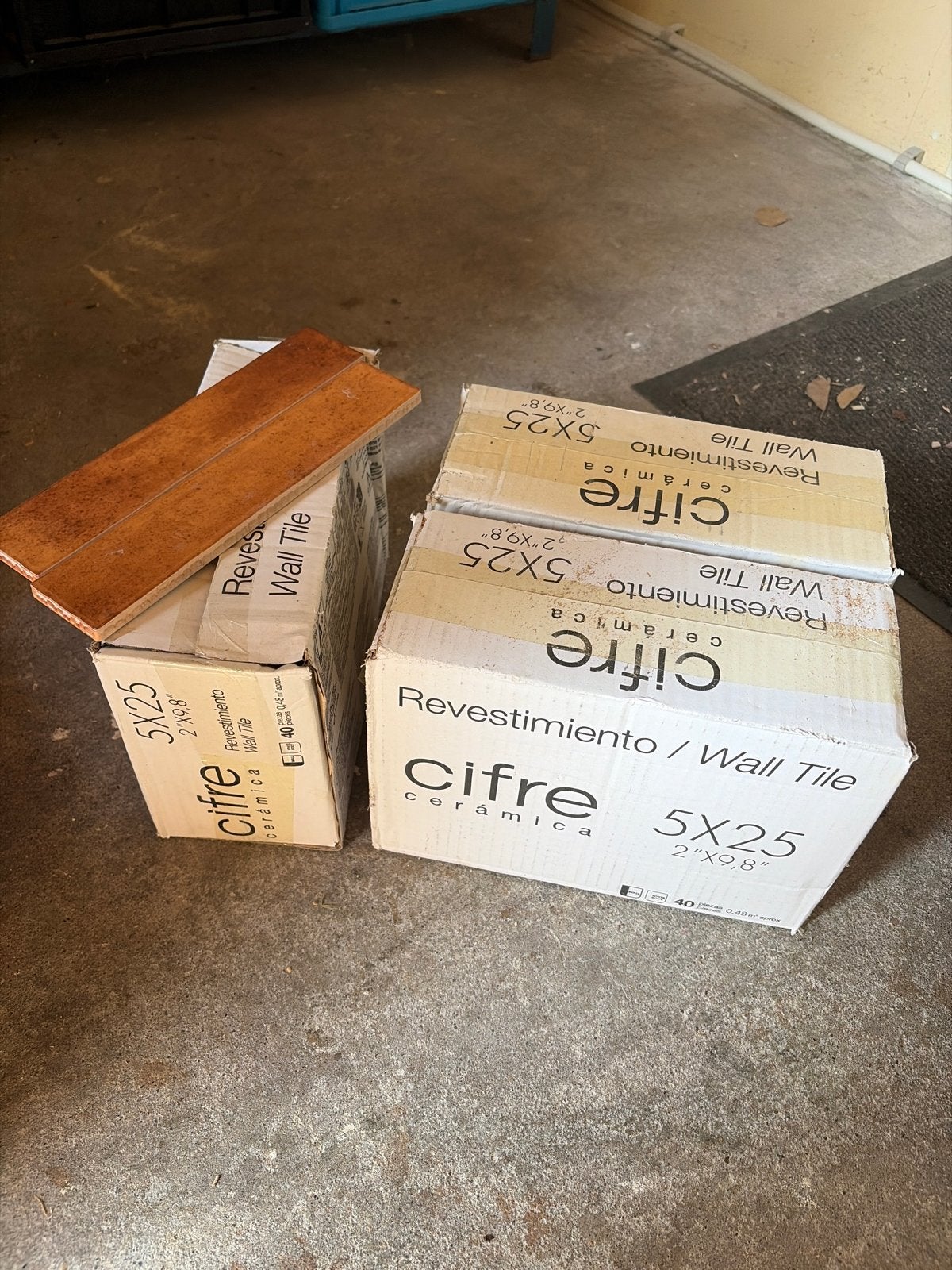 Cifre Ceramica Terracota wandtegels 5x25 cm - Nieuw in doos, Ophalen, Nieuw, Minder dan 20 cm, 20 tot 40 cm