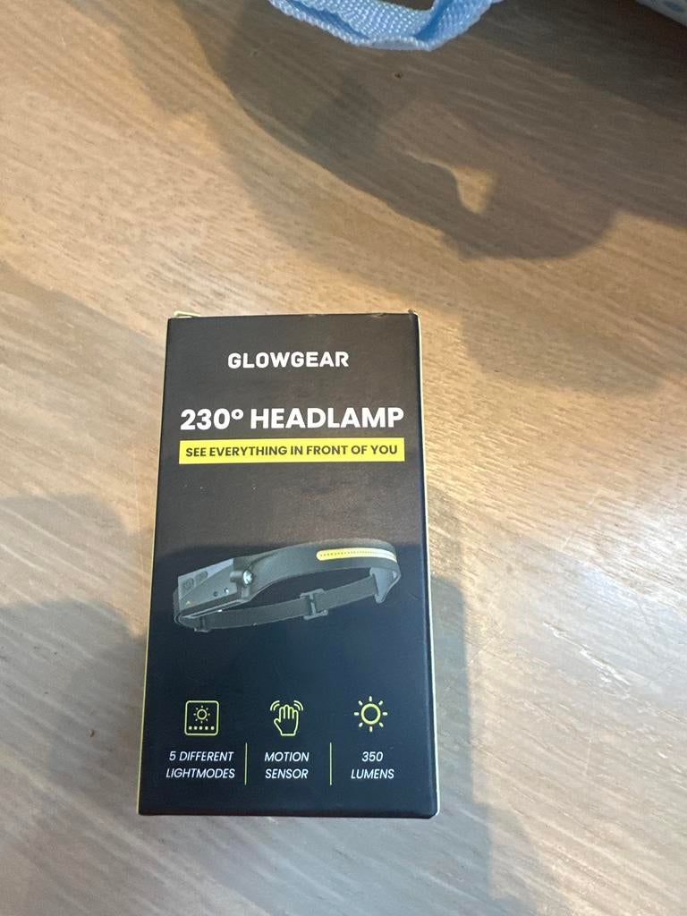 Nieuwe Glowgear 230 Oplaadbare Hoofdlamp met Bewegingssensor, Ophalen, Nieuw, Accu
