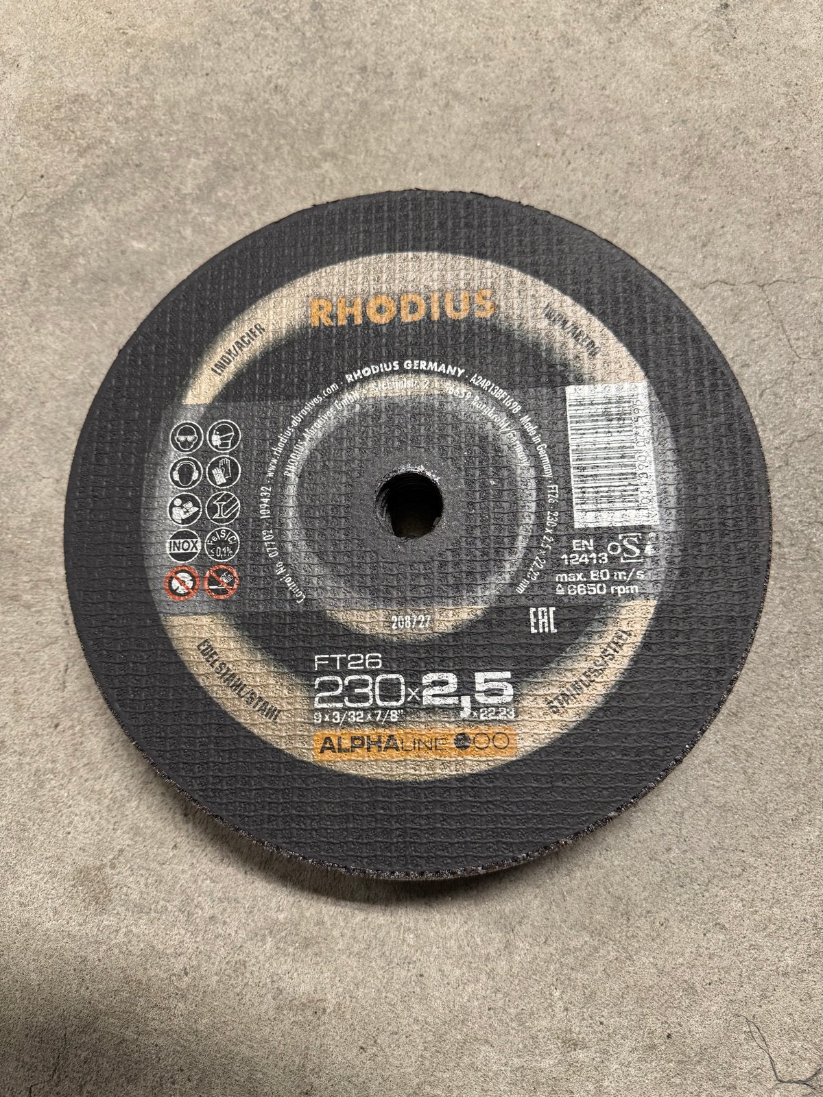 Rhodius slijpschijf 230x2,5 staal/RVS - 15 stuks, Ophalen of Verzenden, Nieuw