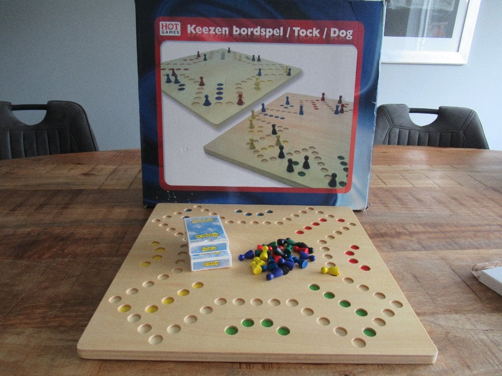 NIEUW Keezbord Keez spel keezspel hout compleet 4-6 spelers, Hobby en Vrije tijd, Gezelschapsspellen | Bordspellen, Ophalen of Verzenden