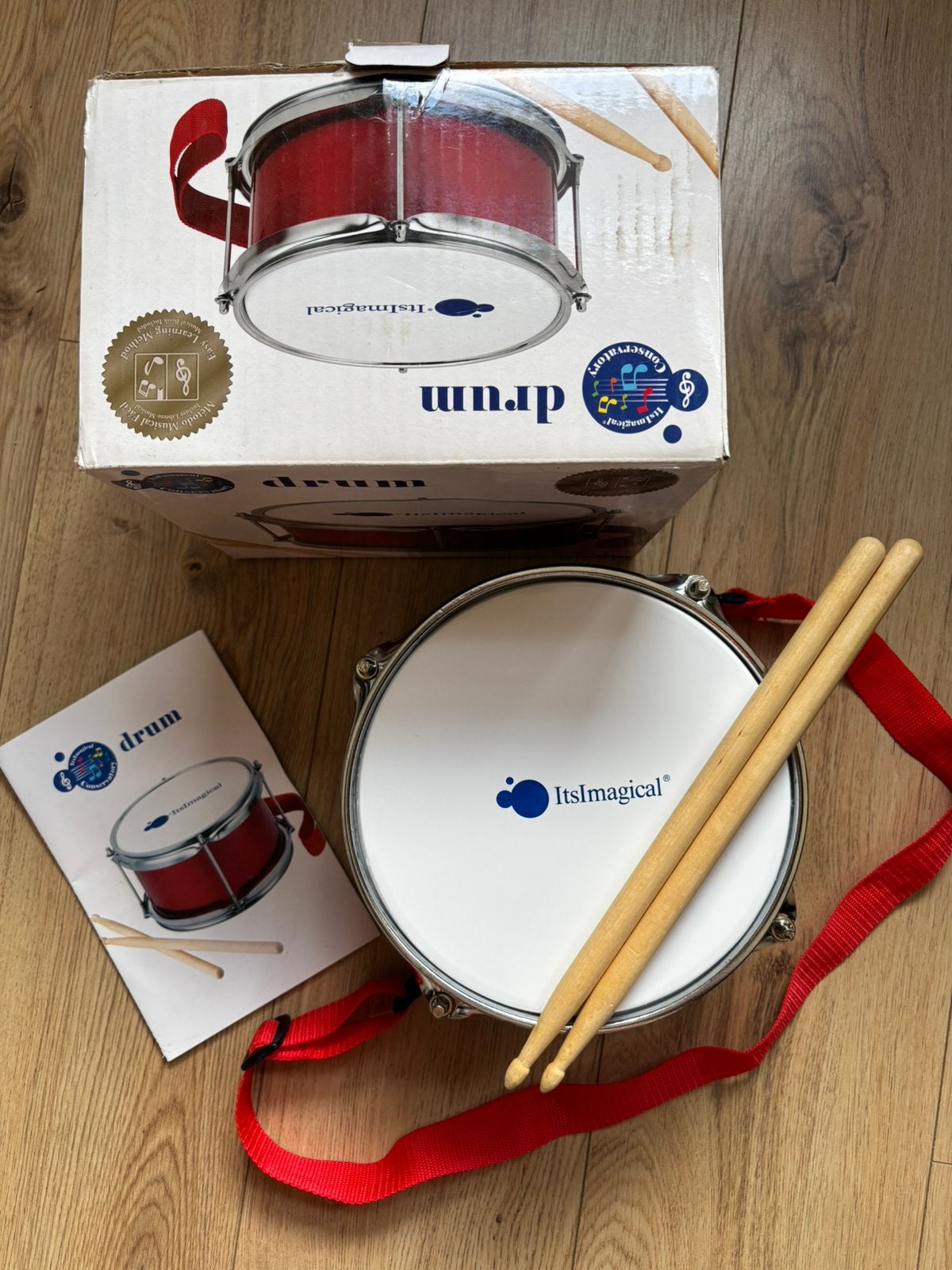 ItsImagical kindertrommel compleet met doos en drumstokken, Ophalen of Verzenden, Zo goed als nieuw, Ontdekken