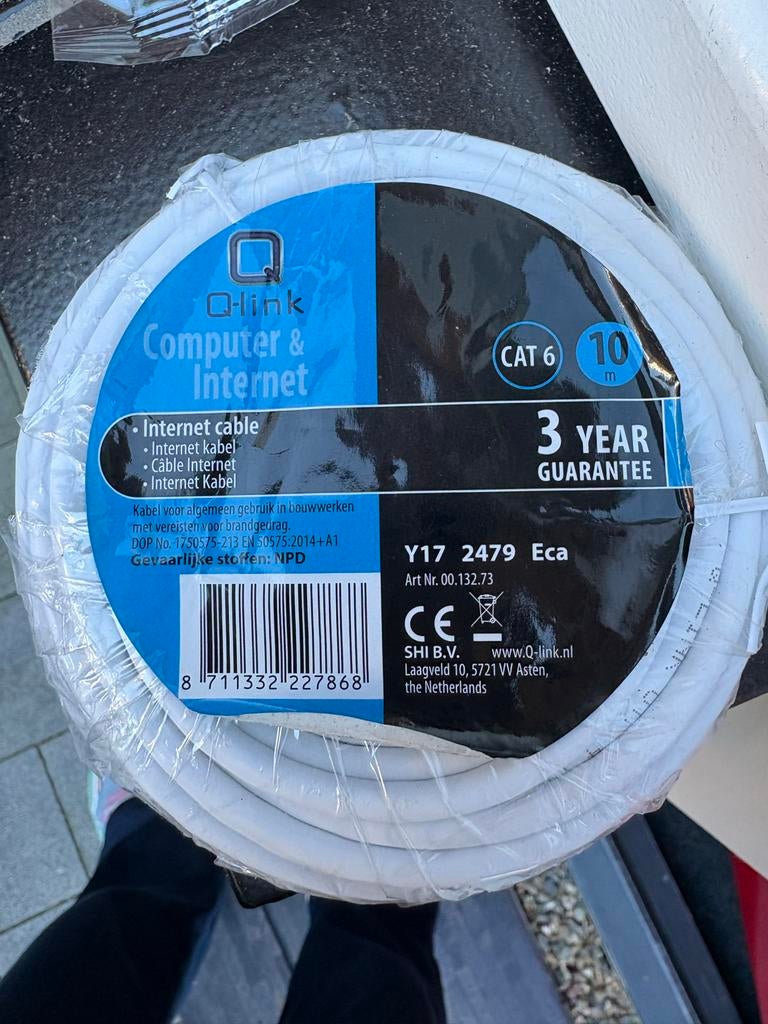 Q-link internetkabel CAT 6, 10 meter, Ophalen of Verzenden, Nieuw