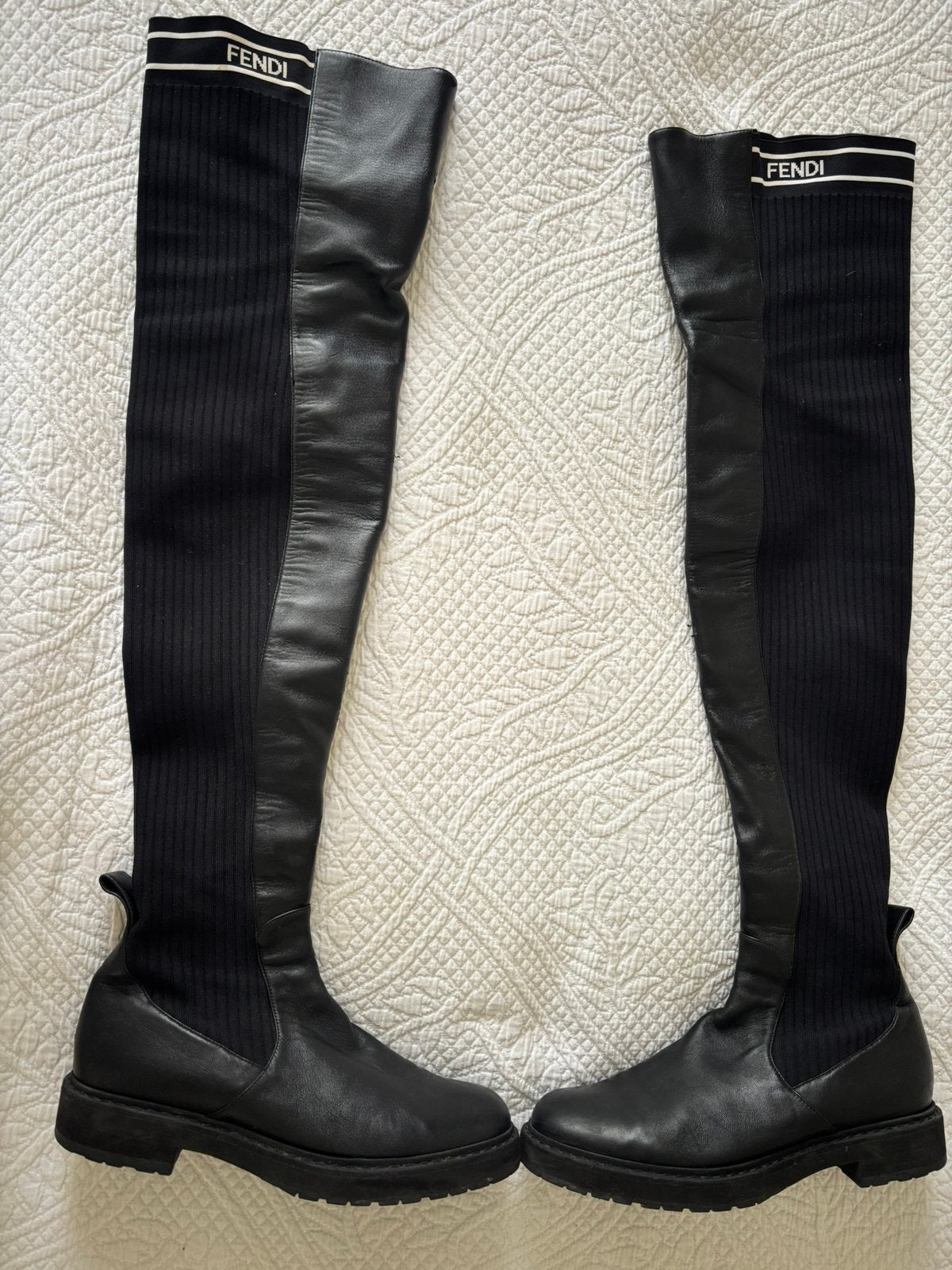 Fendi over knee boots, Hoge laarzen, Zwart, Ophalen of Verzenden, Gedragen