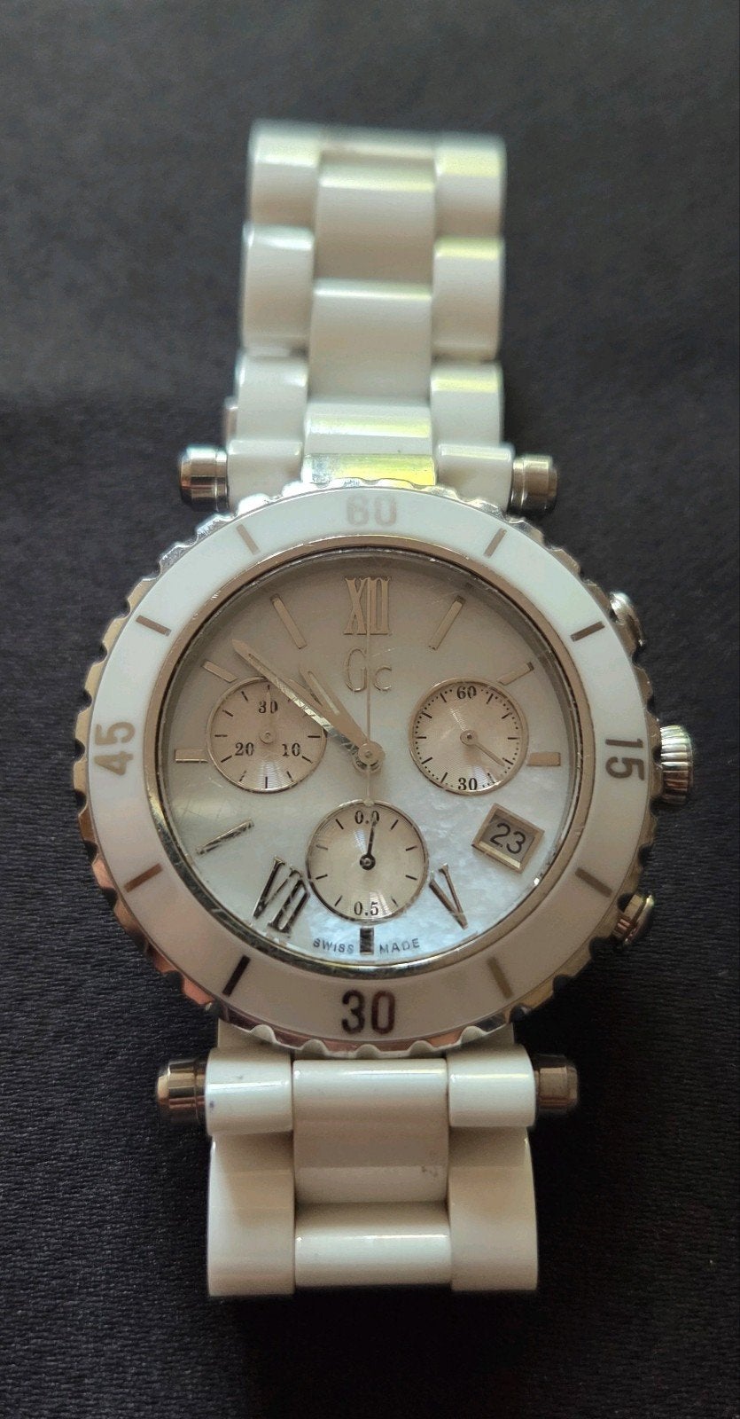 Dameshorloge Guess Collection keramiek GC 43001M, Ophalen, Zo goed als nieuw, Staal, Overige merken