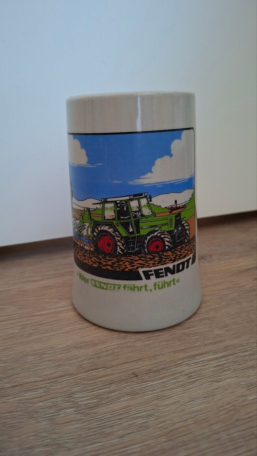 Vintage Fendt Tractor bierpull - Keramiek, Ophalen of Verzenden, Steen/keramiek, Meerkleurig, Overige merken