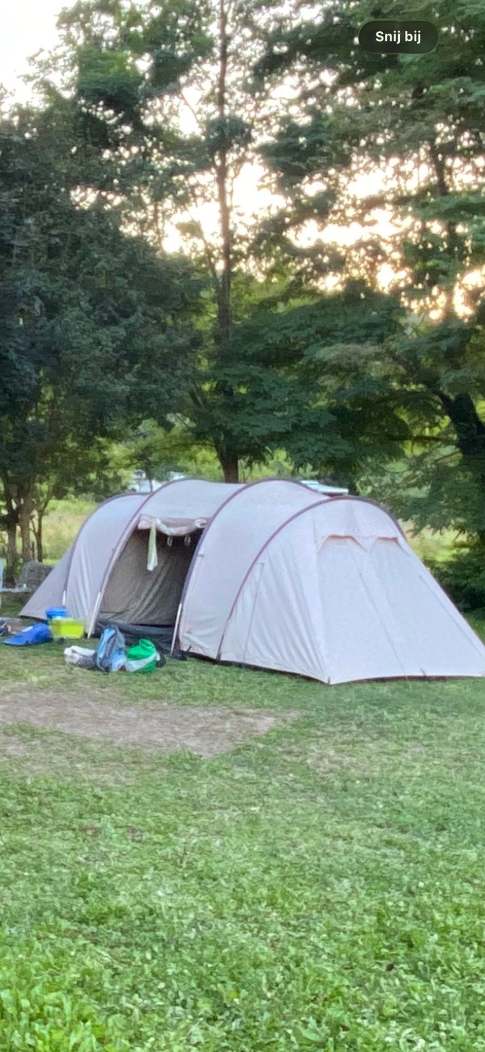 Nomad Masai 6 tunneltent met grote porch luifel - gezinstent, Caravans en Kamperen, Tenten, Ophalen, Gebruikt, Tot en met 6