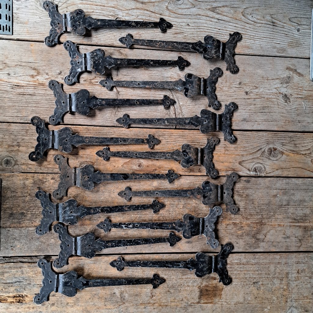 1x Oud brocante metalen deurscharnier scharnier 31cm *Etage3, Gebruikt, ., Ophalen of Verzenden, .