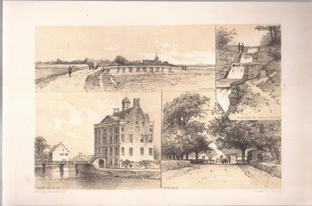 Loenen,Waterval bij Loenen, De Horst, Loenen Schipperus 1884, 1800 - 1899, Ophalen of Verzenden, 14 cm, Landschap