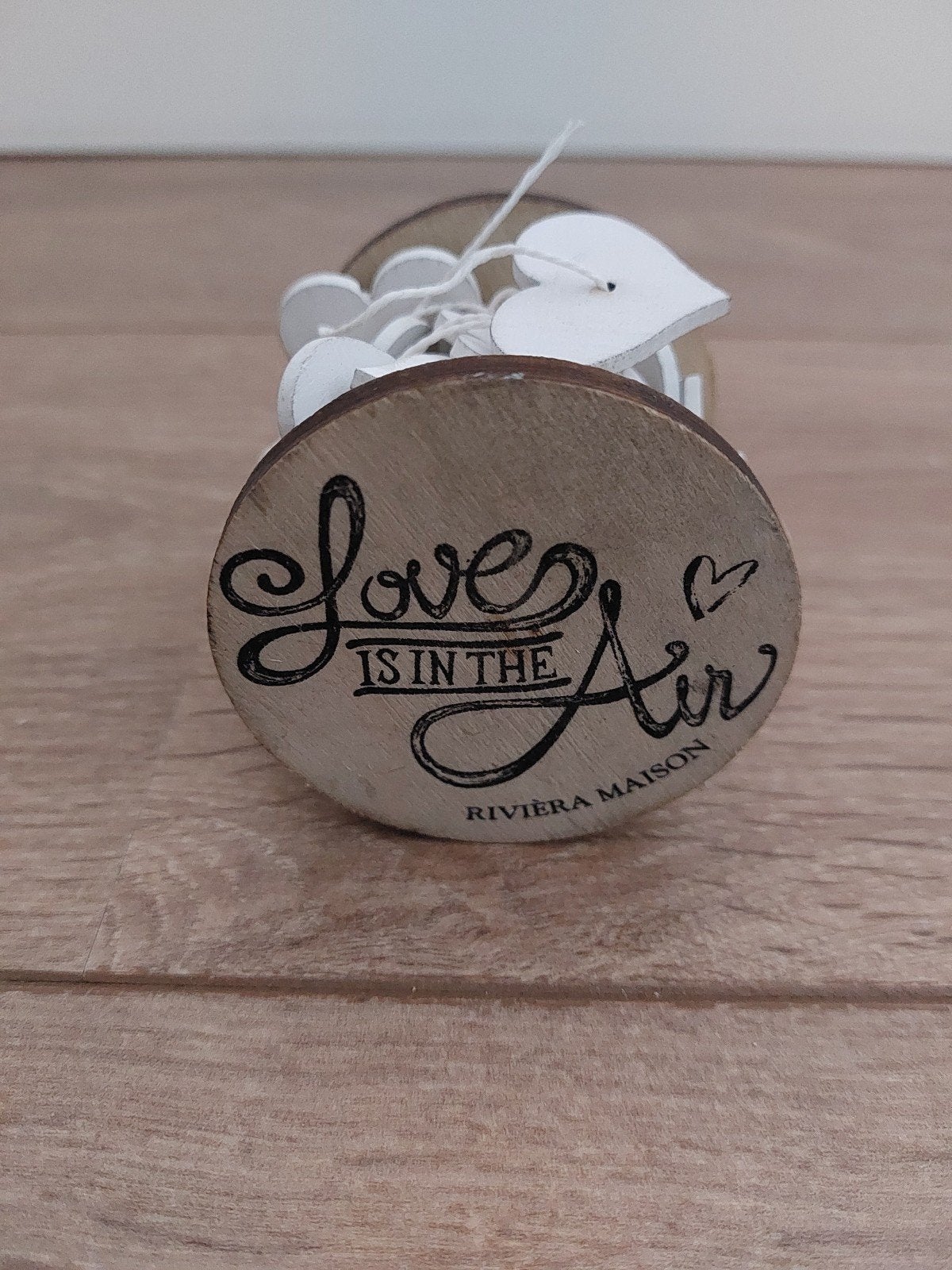 Riviera Maison houten klos hartjes decoratie, Ophalen of Verzenden, Zo goed als nieuw