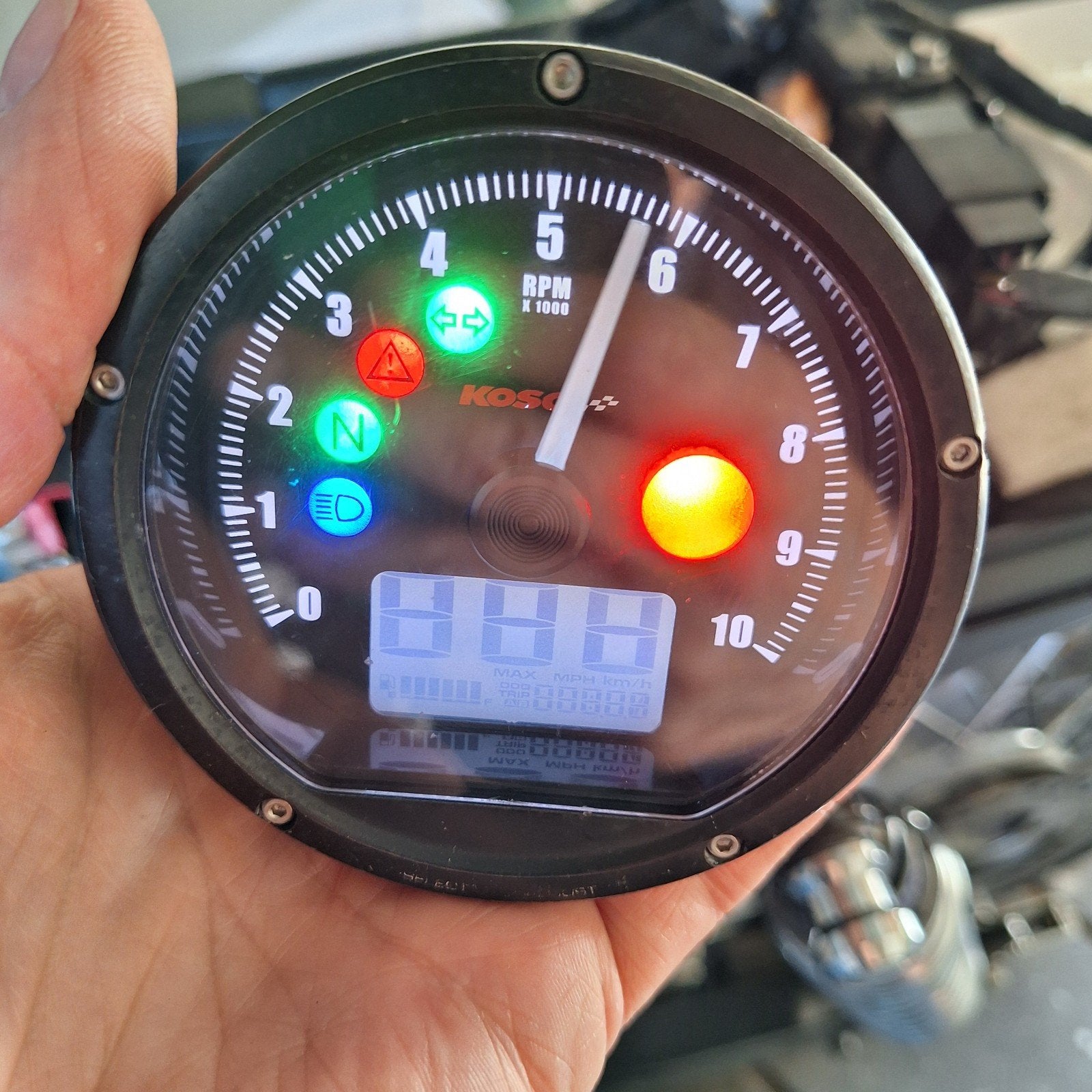 koso tnt-01 snelheids meter km teller bobber caferacer, Ophalen of Verzenden, Gebruikt