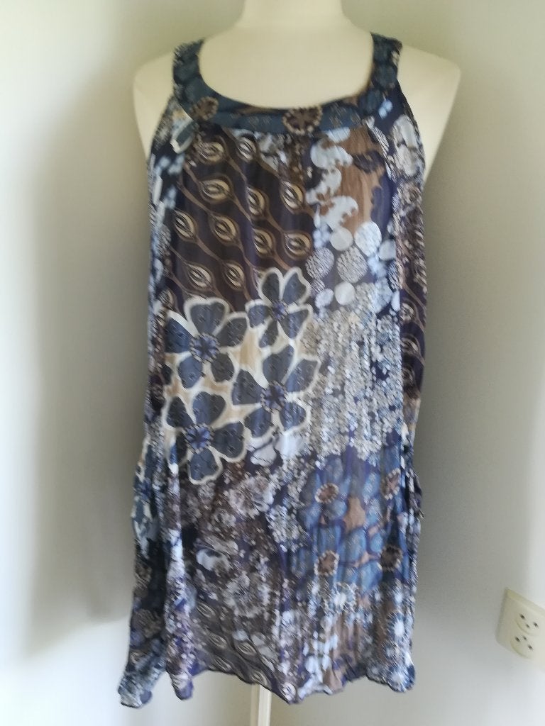 GAFAIR zonne jurk blauw beige maat M, Maat 38/40 (M), Blauw, GAFAIR, Ophalen of Verzenden