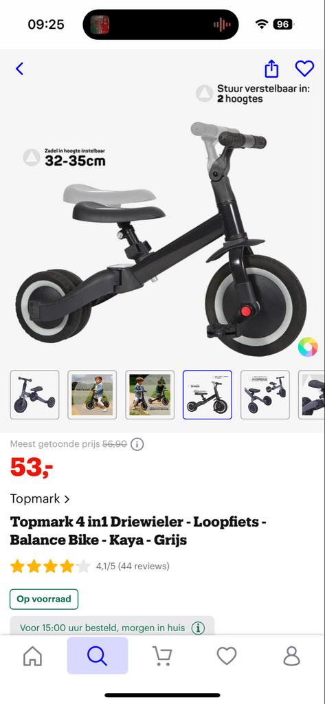 Topmark 4-in-1 Driewieler - Loopfiets - Balance Bike - Kaya, Ophalen, Zo goed als nieuw