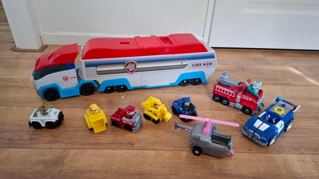 Paw Patrol Racebaan, Uitkijktoren, Vrachtwagen, auto's, Handmatig, Ophalen, Overige merken, Racebaan