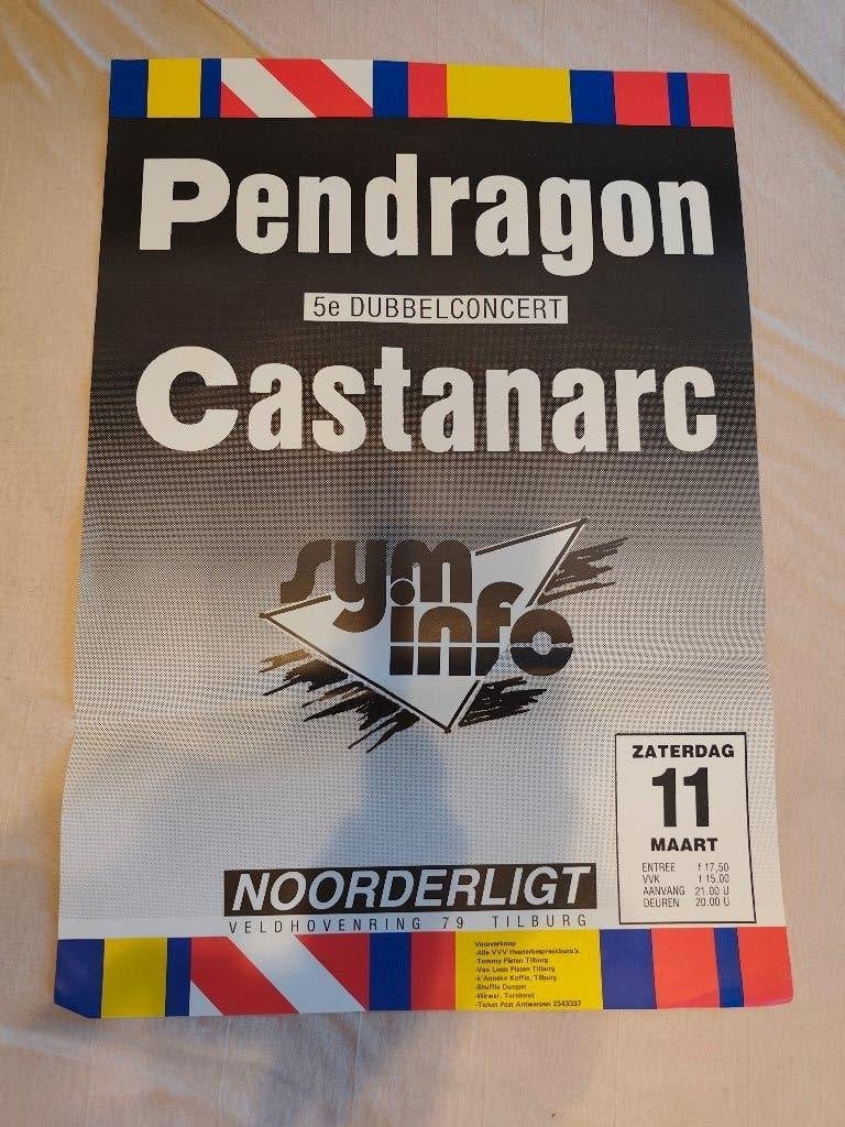 Poster concert Pendragon en Castanarc in Tilburg 1989, Cd's en Dvd's, Progressive Rock, Overige typen, Ophalen of Verzenden, Zo goed als nieuw