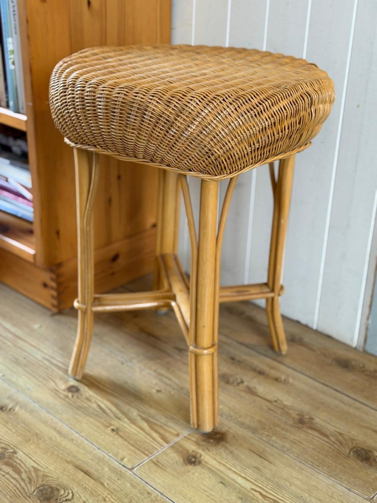 Vintage rotan krukje, Ophalen of Verzenden